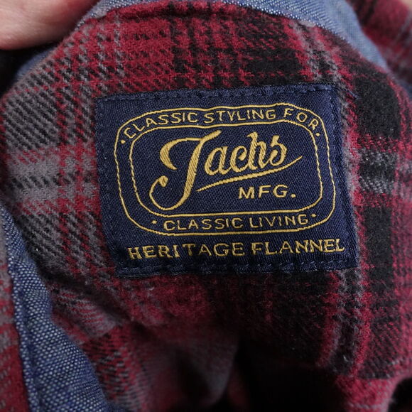 JACHS MFG RED PLAID FLANNEL BUTTON DOWN SHIRT MENS SIZE M MEDIUM - Picture 5 of 7